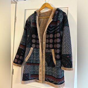 Plush Patchwork Overcoat